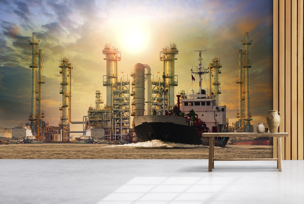 Oil Rig Wall Mural Wallpaper