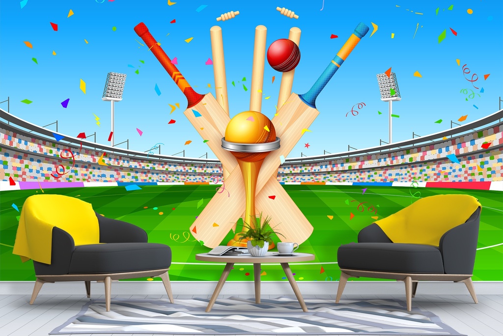 Cricket Sports Wall Mural Wallpaper