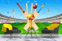 Cricket Sports Wall Mural Wallpaper
