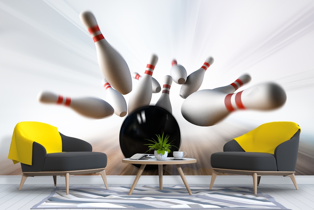 Bowling Strike Wall Mural Wallpaper