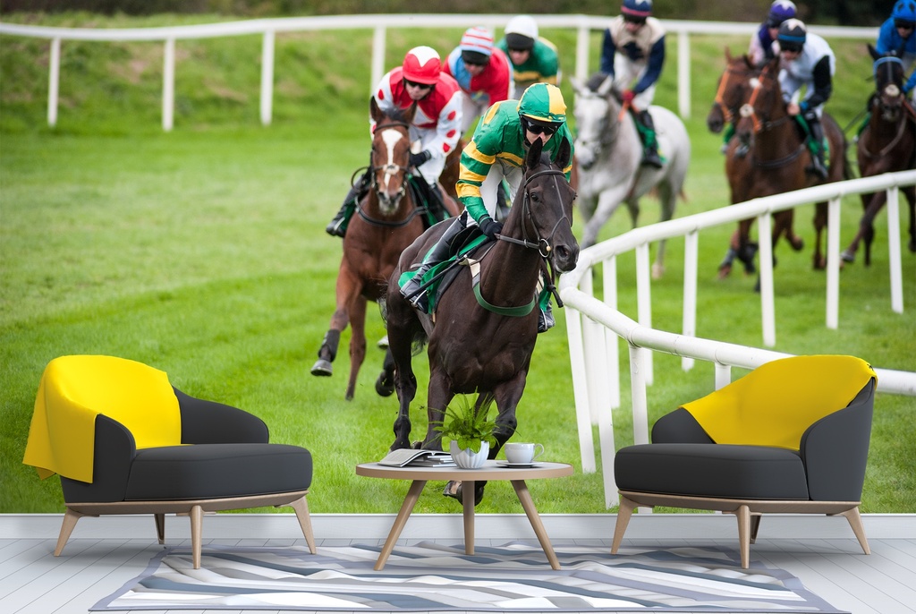 Horse Racing Wall Mural Wallpaper - Mod3