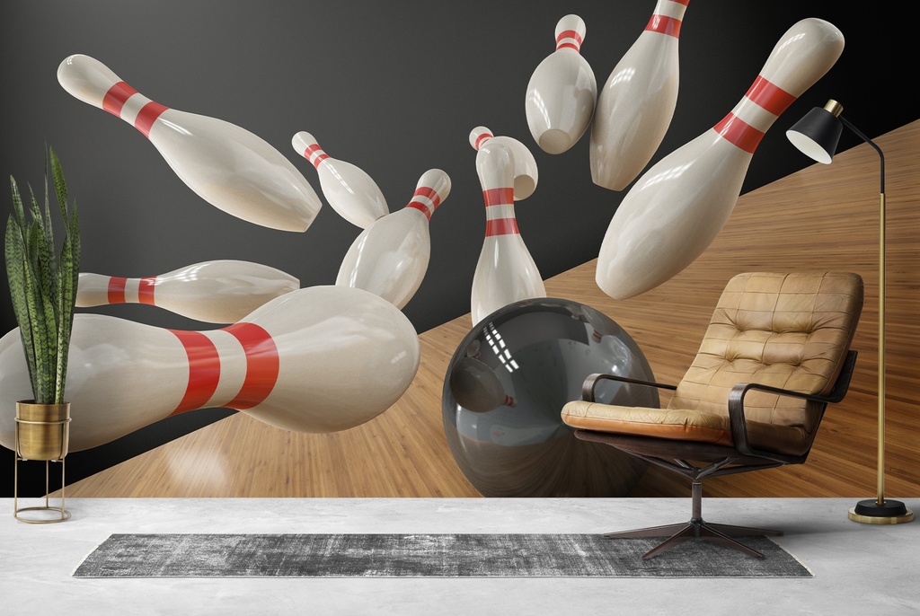 Bowling Strike Bowl Wall Mural Wallpaper