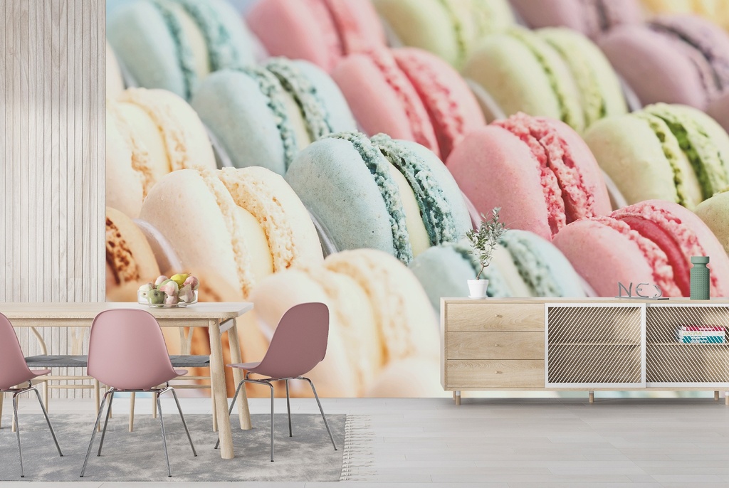 Rainbow Macaroons Wall Mural Wallpaper
