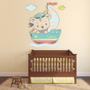 Teddy Sailboat Nursery Wall Sticker