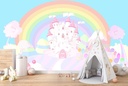 Rainbow Princess Castle Wall Mural Wallpaper