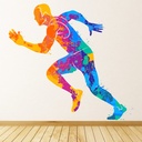 Runner Sprint Abstract Art Wall Sticker