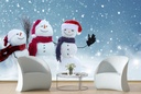 Snowman Friends Christmas Wall Mural Wallpaper