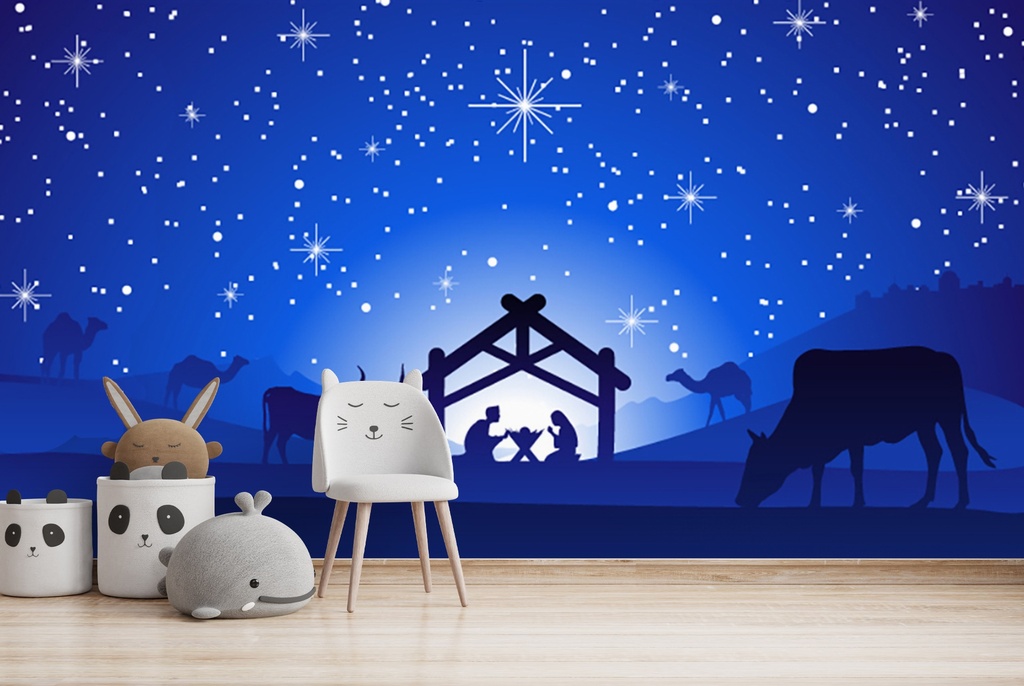 Nativity Scene Christmas Wall Mural Wallpaper