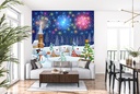 Christmas Fireworks Wall Mural Wallpaper