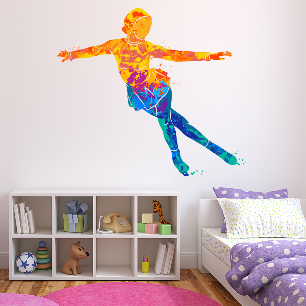 Ice Skater Female Skating Wall Sticker