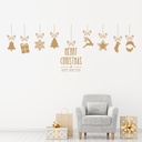 Christmas Baubles Stocking Reindeer Wall Sticker