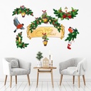 Christmas Wreath Holly Stocking Wall Sticker Set