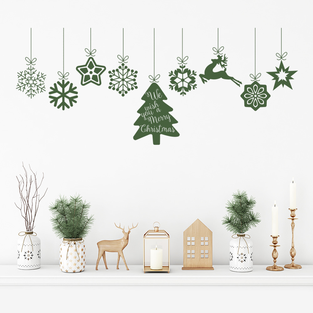 Snowflake Baubles Xmas Tree Christmas Wall Sticker
