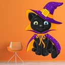 Black Cat Halloween Wall Sticker - Mod5