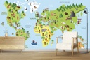 Childrens World Map Educational Wall Mural Wallpaper