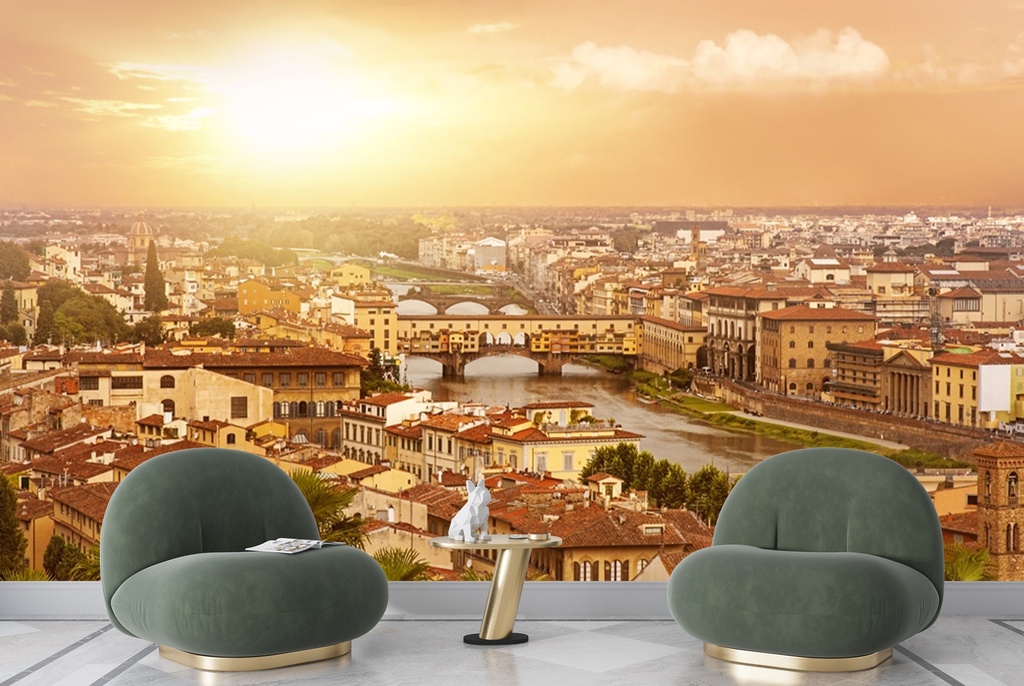 Florence Sunset Cityscape Wall Mural Wallpaper
