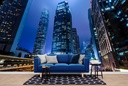 Hong Kong At Night Urban City Skyline Wall Mural Wallpaper