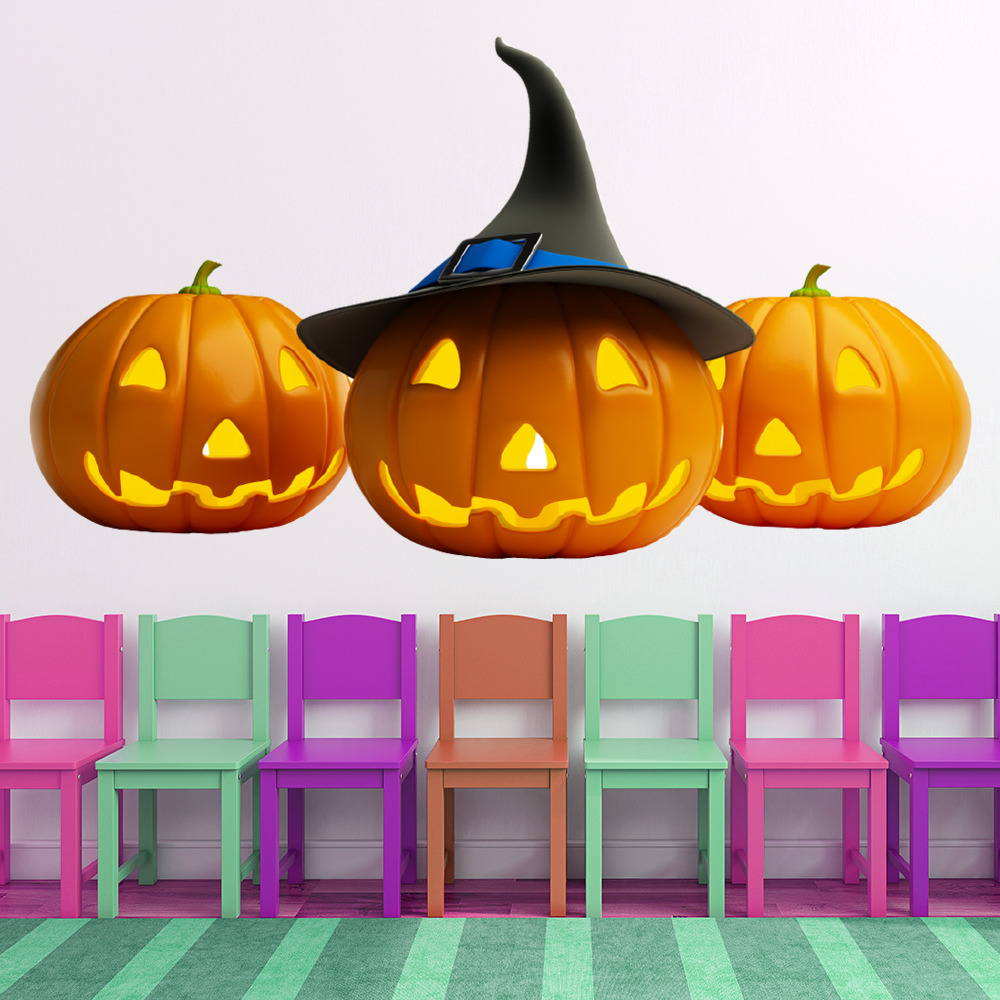 Pumpkin Trio Halloween Wall Sticker