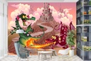 Dragon Fight At Knights Castle Wall Mural Wallpaper