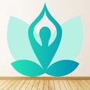 Blue Yoga Lotus Flower Wall Sticker