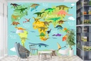 Dinosaur World Map Wall Mural Wallpaper