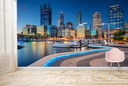 Perth Cityscape Australia Sunset Wall Mural Wallpaper