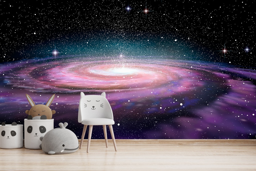 Purple Galaxy Spiral Outer Space Wall Mural Wallpaper
