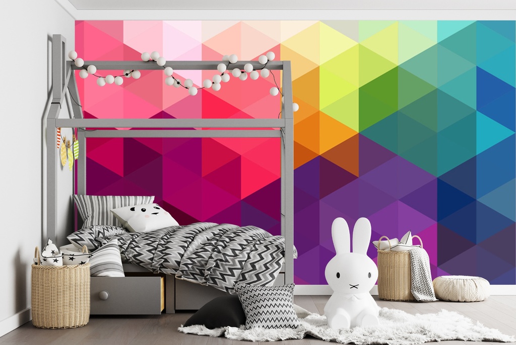 Rainbow Colours Abstract Art Wall Mural Wallpaper