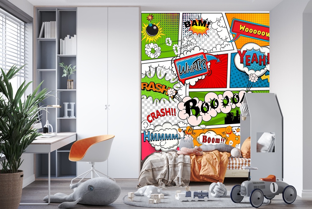 Comic Book Crash! Boom! Wall Mural Wallpaper