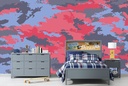 Grey Red Camouflage Army Wall Mural Wallpaper