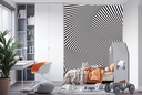 Black & White 3d Optical Illusion Wall Mural Wallpaper
