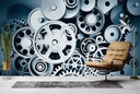 Gears Technology Metal Wall Mural Wallpaper