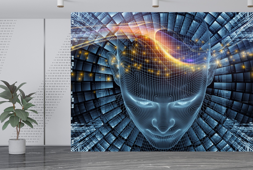 Digital Intelligence Technology Concept Wall Mural Wallpaper