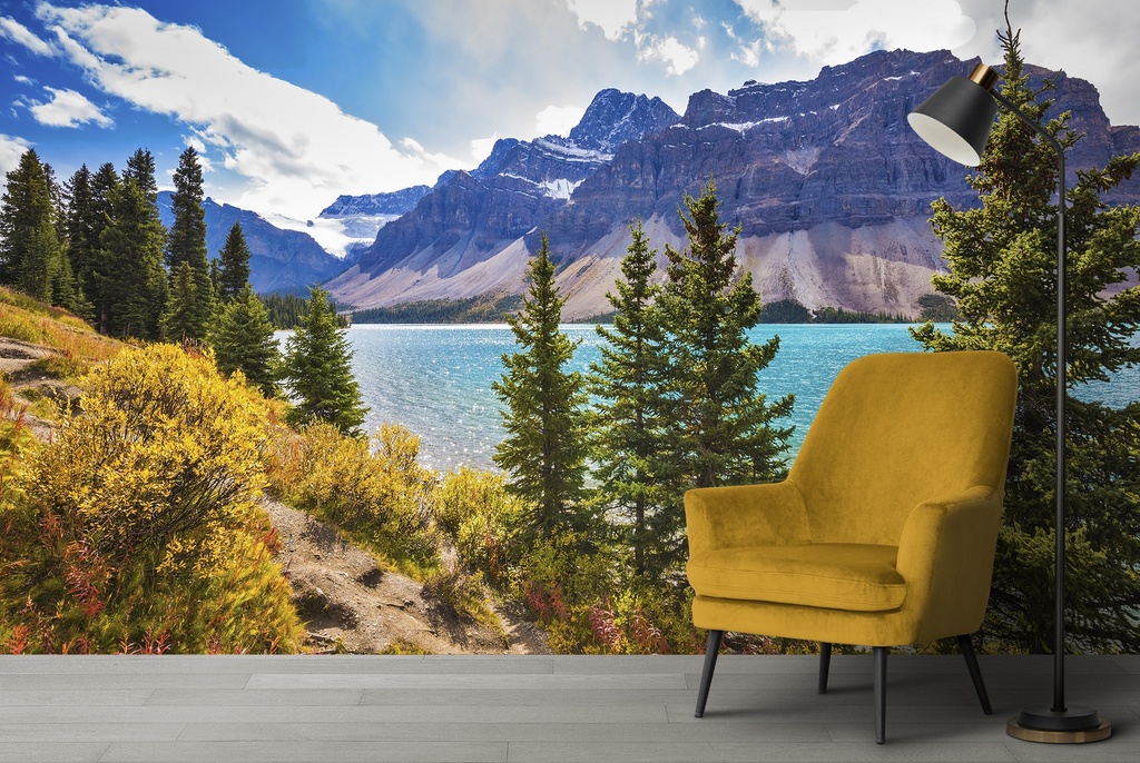 Mountain Lake Canada Landscape Wall Mural Wallpaper