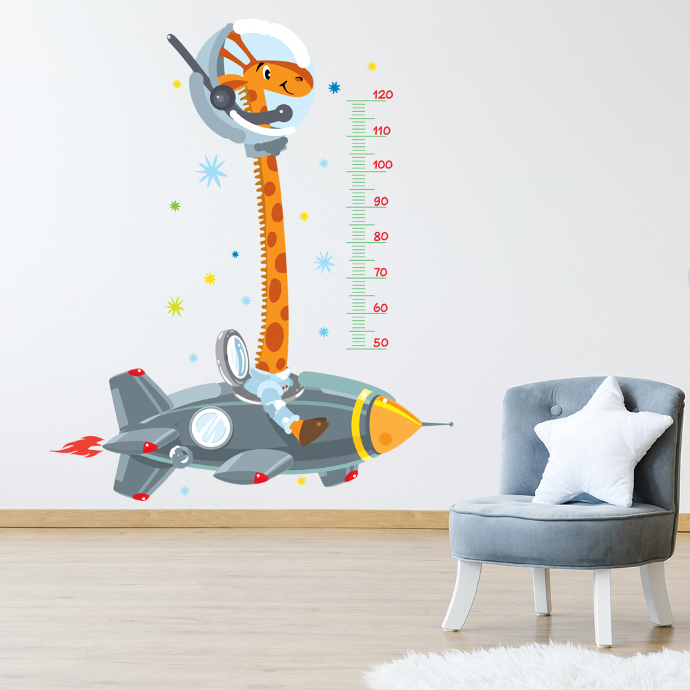 Space Giraffe Height Chart Wall Sticker