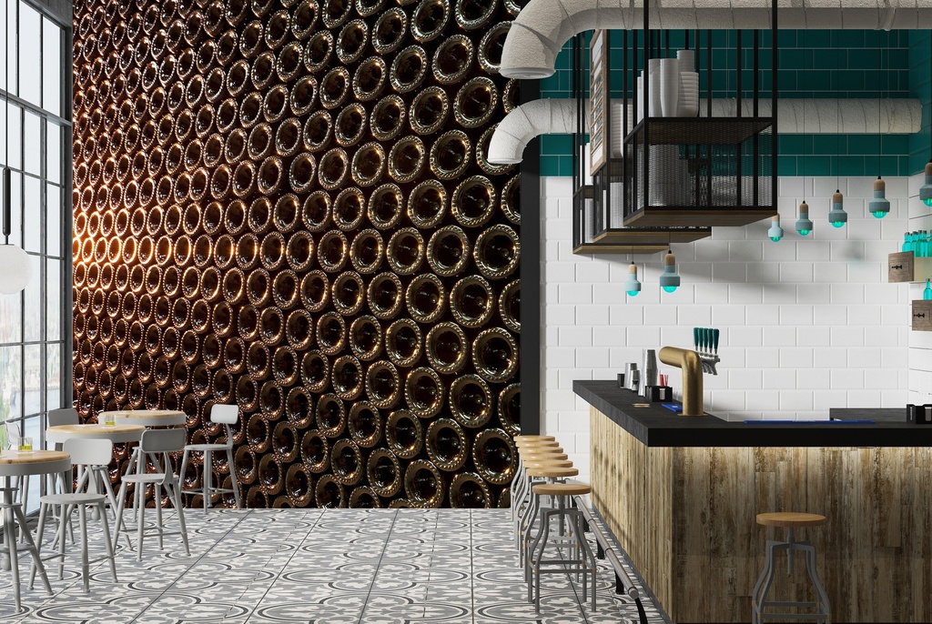 Wine Bottle Wall Wall Mural Wallpaper