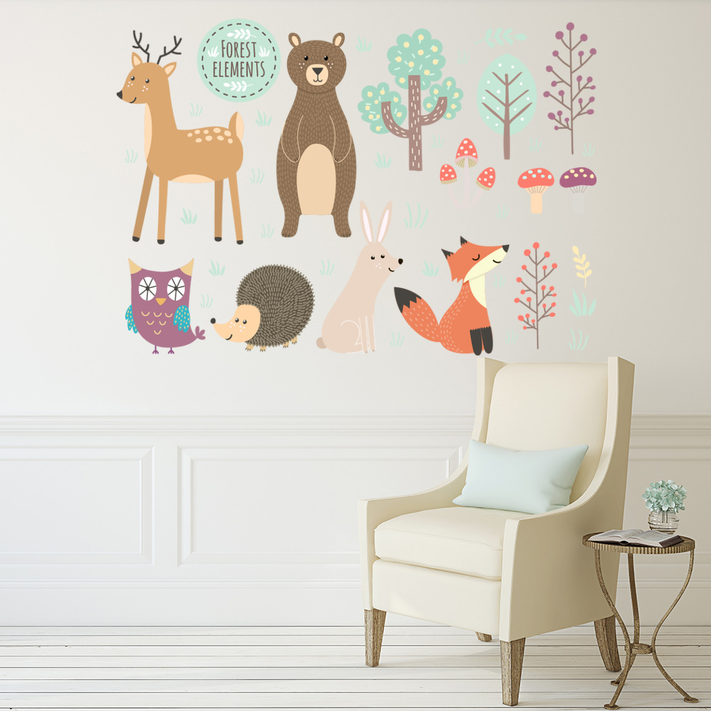 Forest Friends Woodland Animals Wall Sticker Set