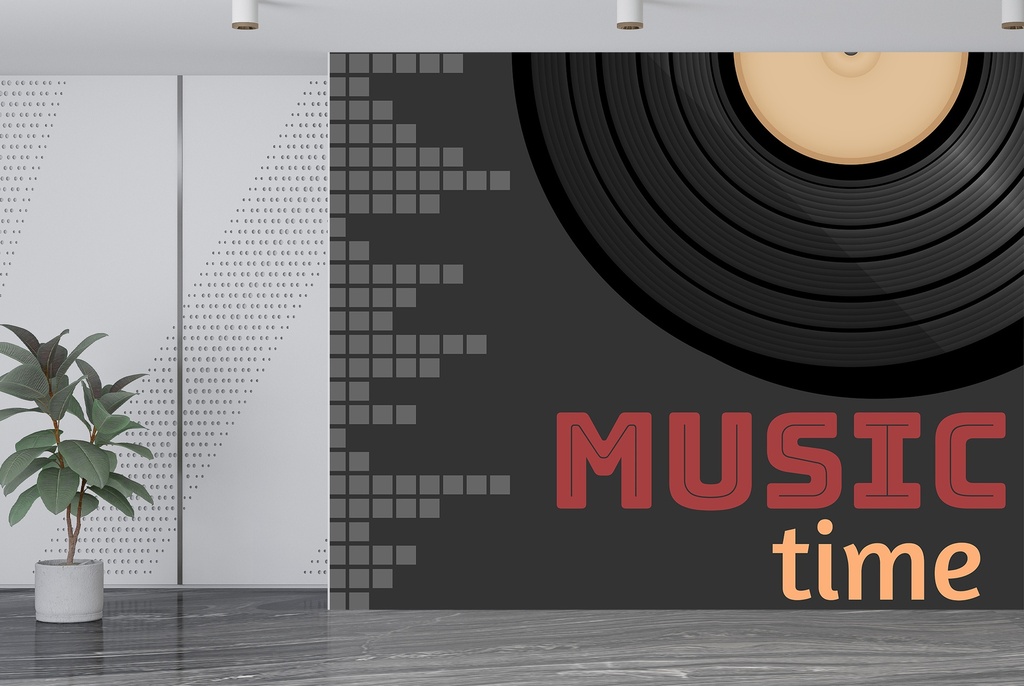 Music Time Vinyl Record Wall Mural Wallpaper