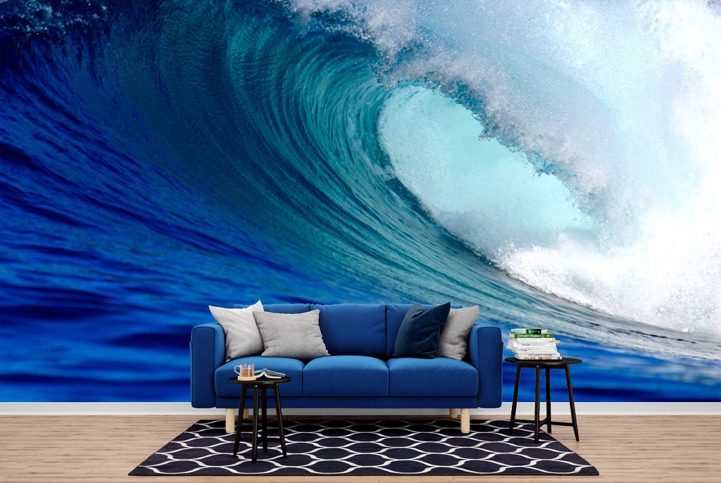 Blue Wave Ocean Surf Wall Mural Wallpaper