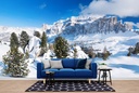 White Winter Landscape Alps Mountains Wall Mural Wallpaper