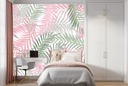 Palm Tree Leaves Pink & Green Wall Mural Wallpaper