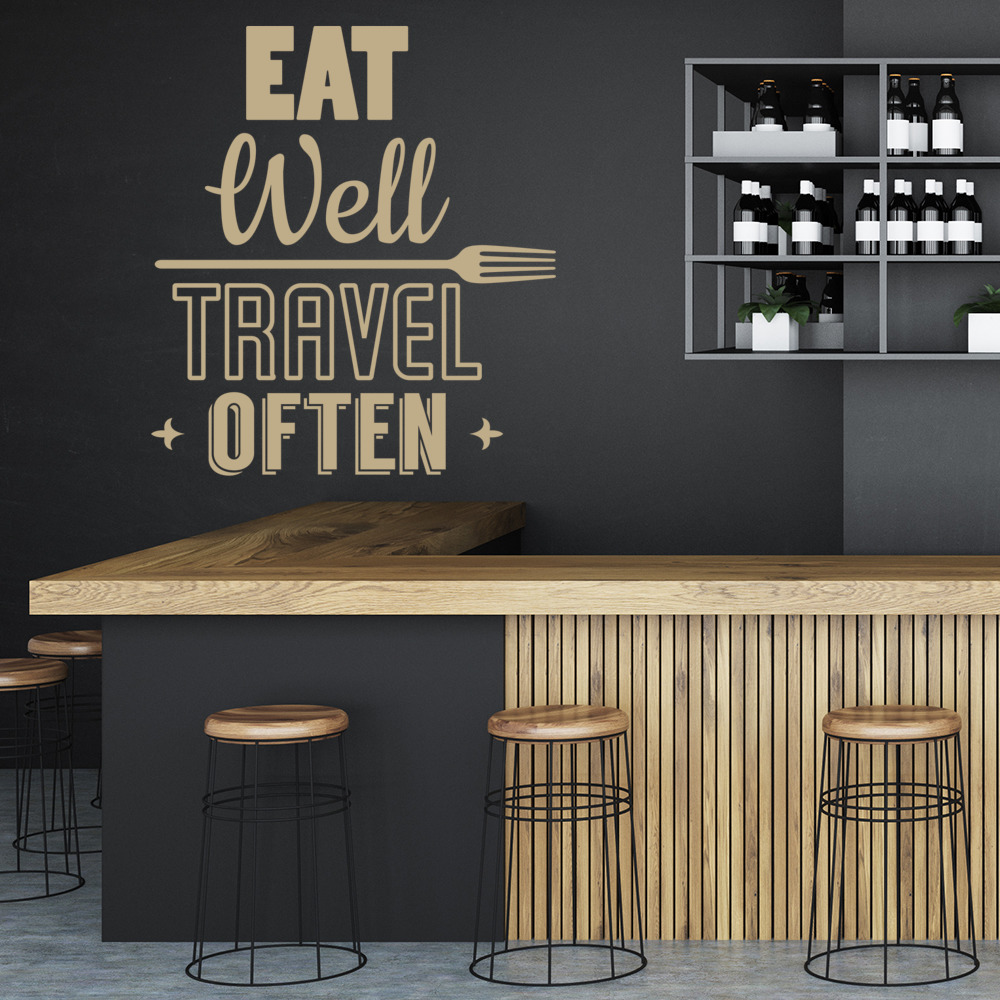 Eat Well Travel Often Quote Wall Sticker