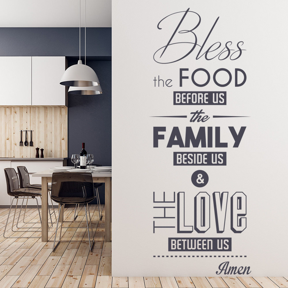 Bless The Food Religious Quote Wall Sticker - Mod6