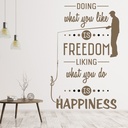 Freedom Happiness Fishing Quote Wall Sticker