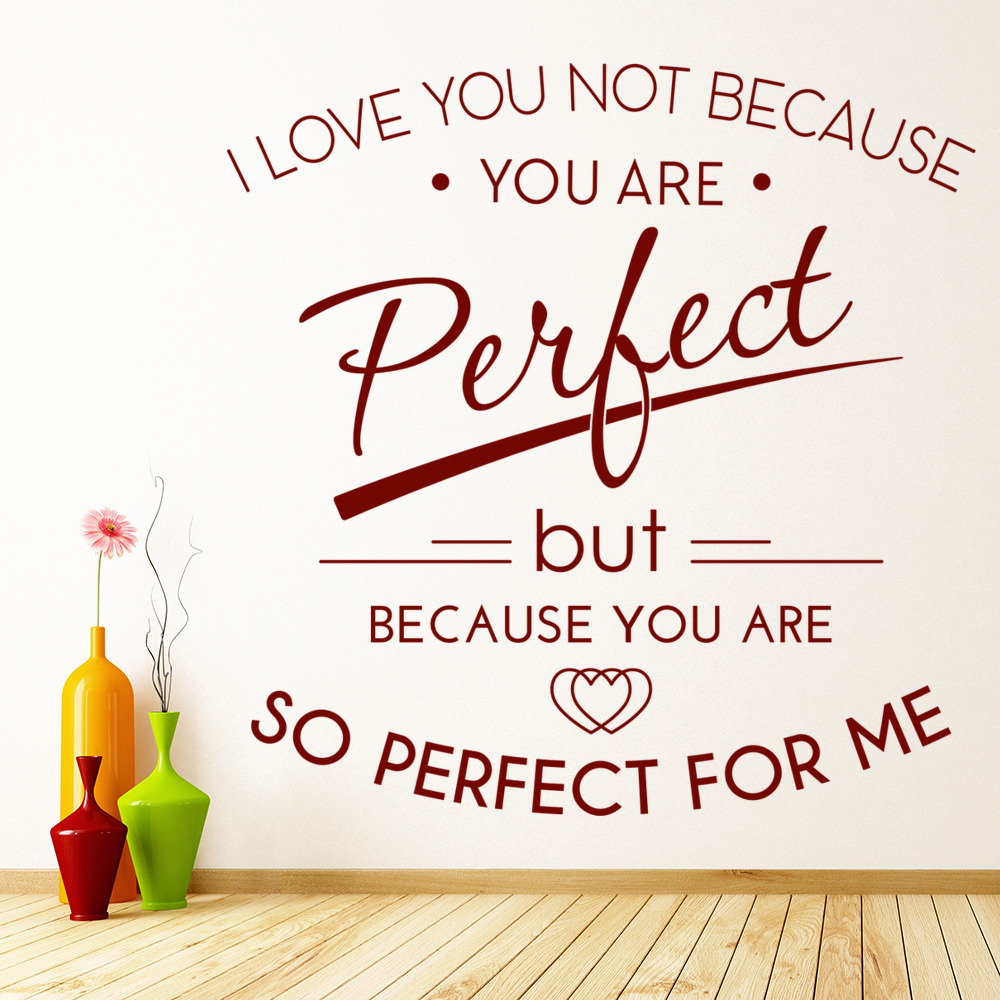 Perfect For Me Love Quote Wall Sticker