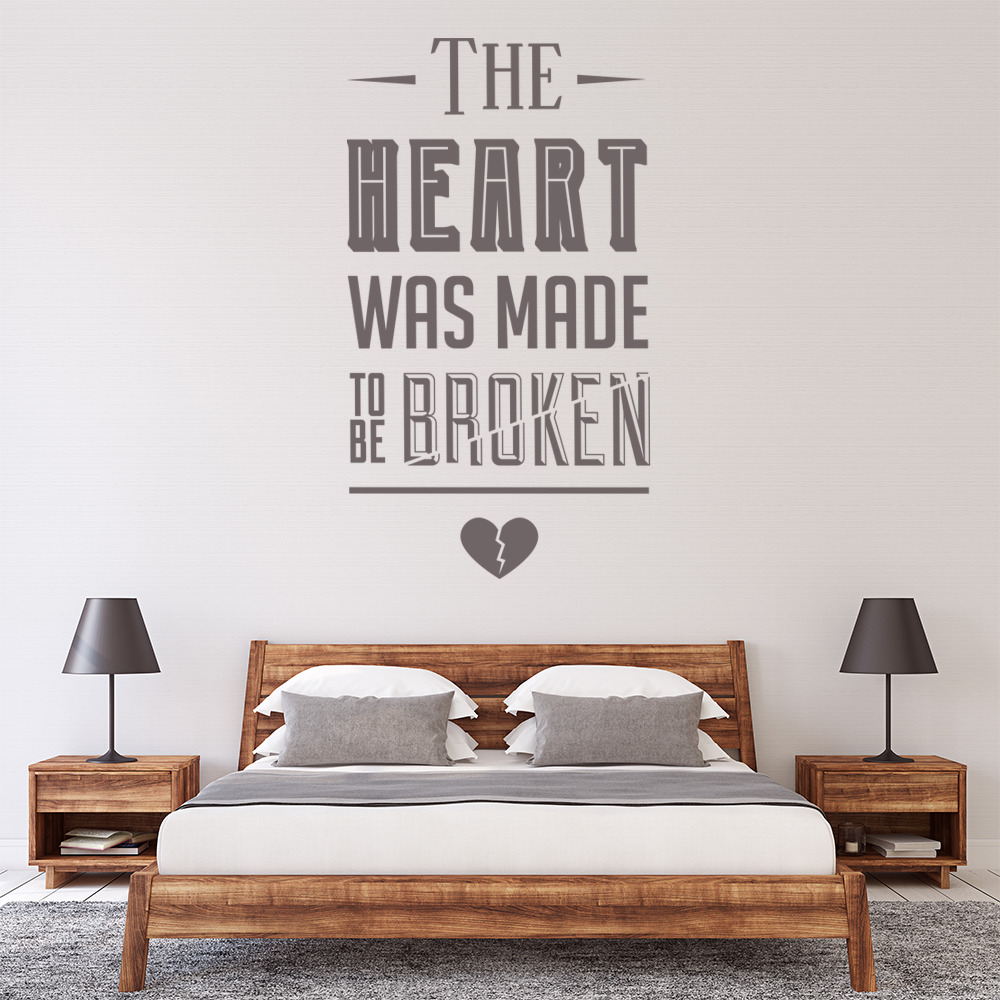 Broken Heart Love Quote Wall Sticker