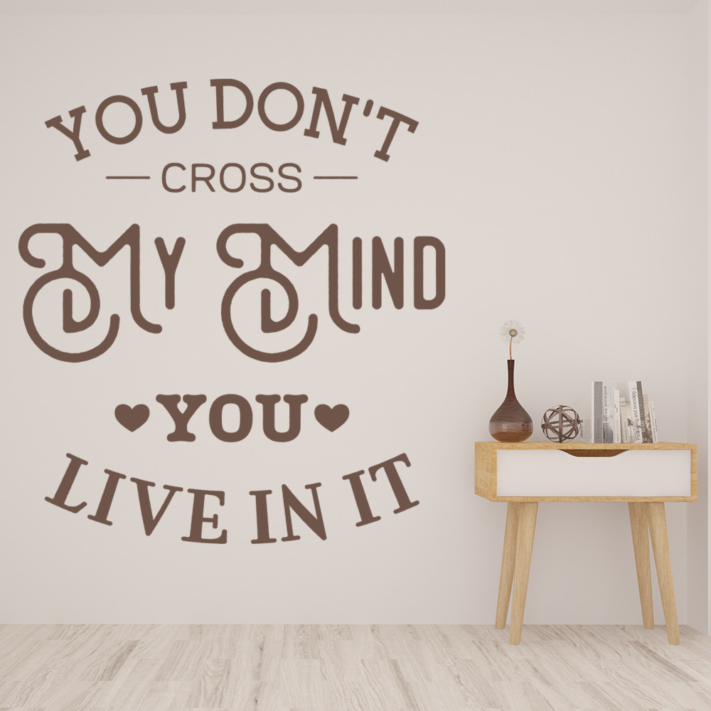 Cross My Mind Love Quote Wall Sticker