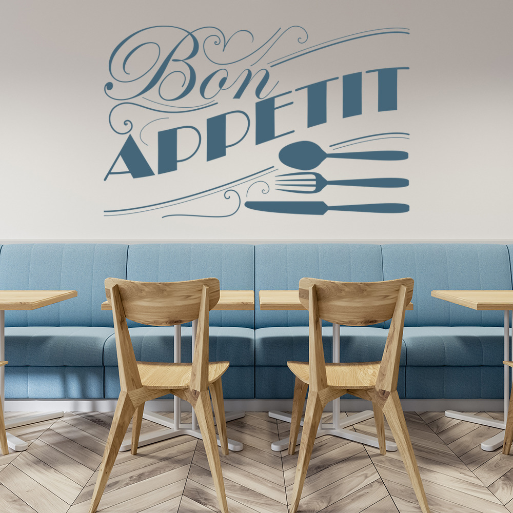 Bon Appetit Knife Fork Wall Sticker