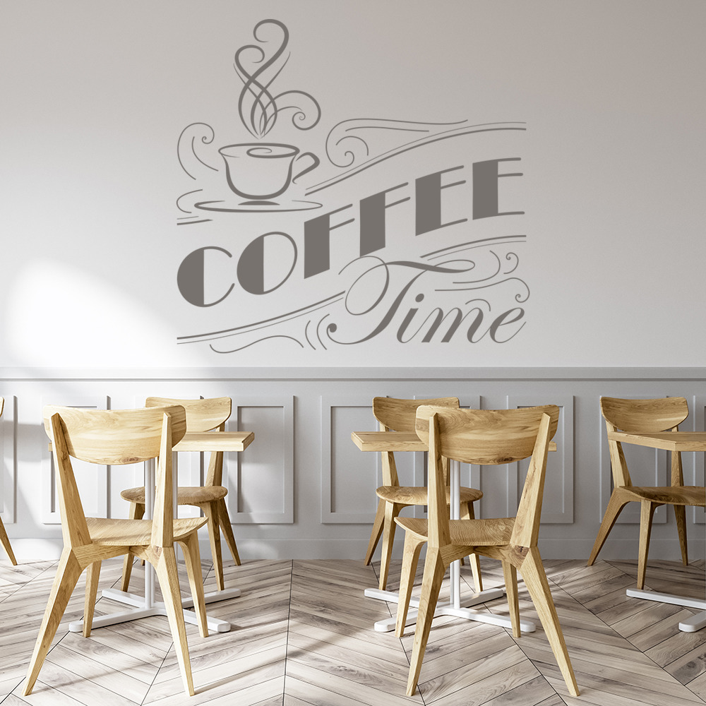 Coffee Time Kitchen Quote Wall Sticker