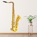 Gold Saxophone Instruments Wall Sticker